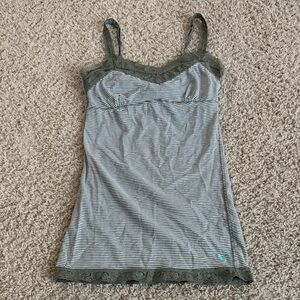 American Eagle Outfitters green Striped Camisole with Lace